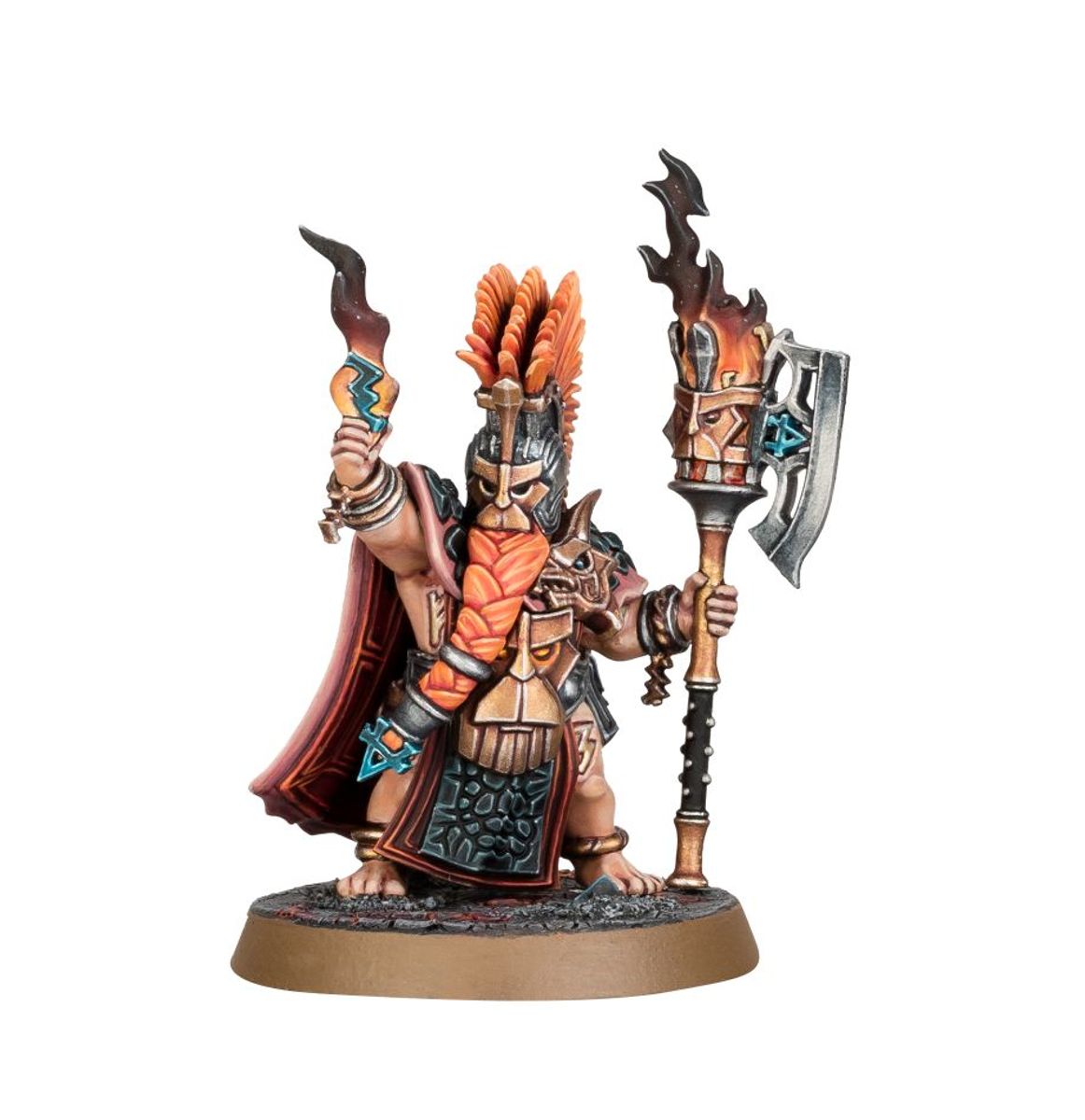 Box art for Fyreslayers - Auric Flamekeeper, a Fyreslayers miniature set: Auric Flamekeeper