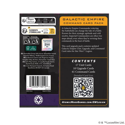Star Wars: Legion: Galactic Empire Command Card Pack