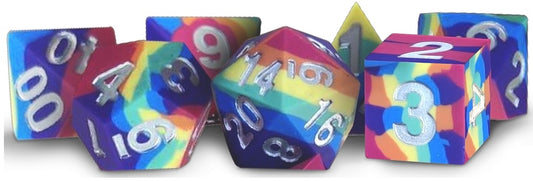 FanRoll: SILICONE 7 DICE SET - RAINBOW 16MM