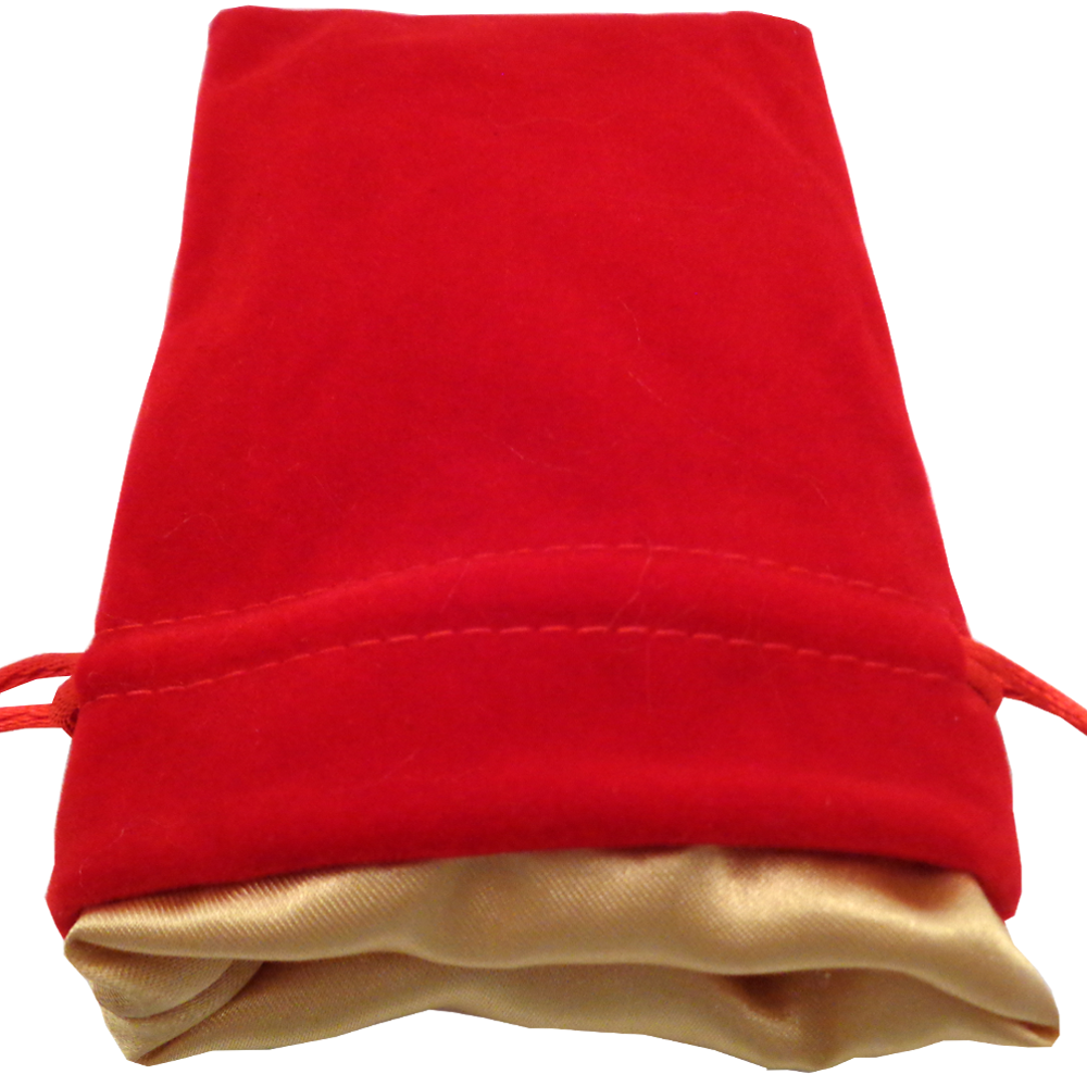 FanRoll: 6x4 Dice Bag - Velvet Red / Gold Satin