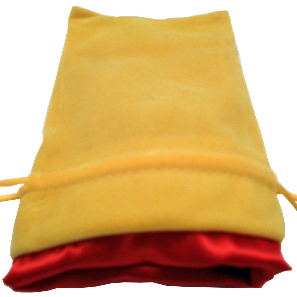FanRoll: 6x4 Dice Bag - Velvet Gold / Red Satin
