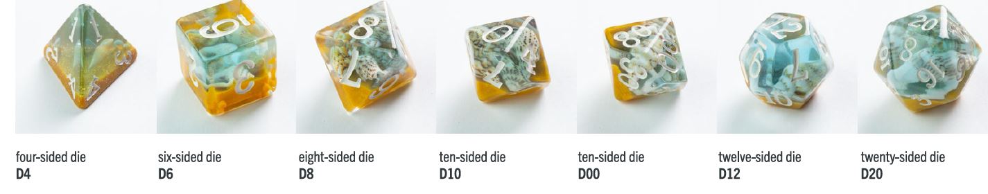 RPG DICE SET (SET OF 7) Embraced Series: Summer Time