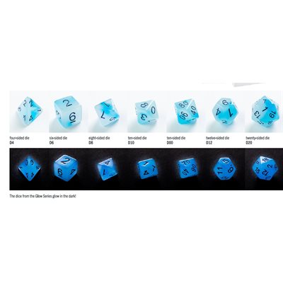 Glow Series: Icy Crumbs RPG Dice Set (7 pcs)