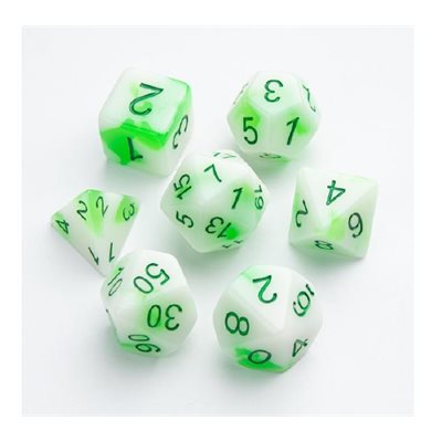 Glow Series: Toxic Stones RPG Dice Set (7 pcs)
