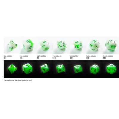Glow Series: Toxic Stones RPG Dice Set (7 pcs)