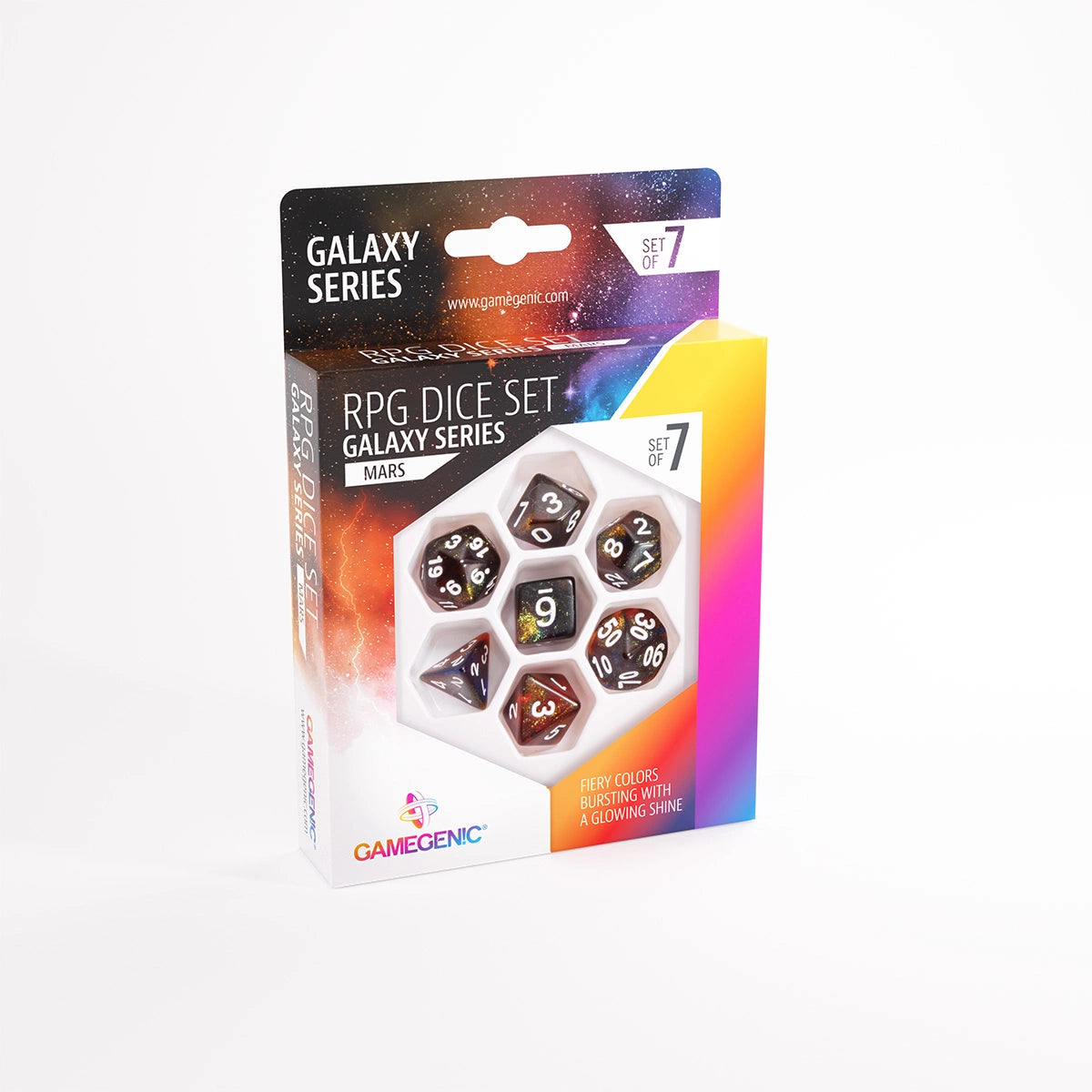 RPG DICE SET (SET OF 7) GALAXY SERIES: Mars