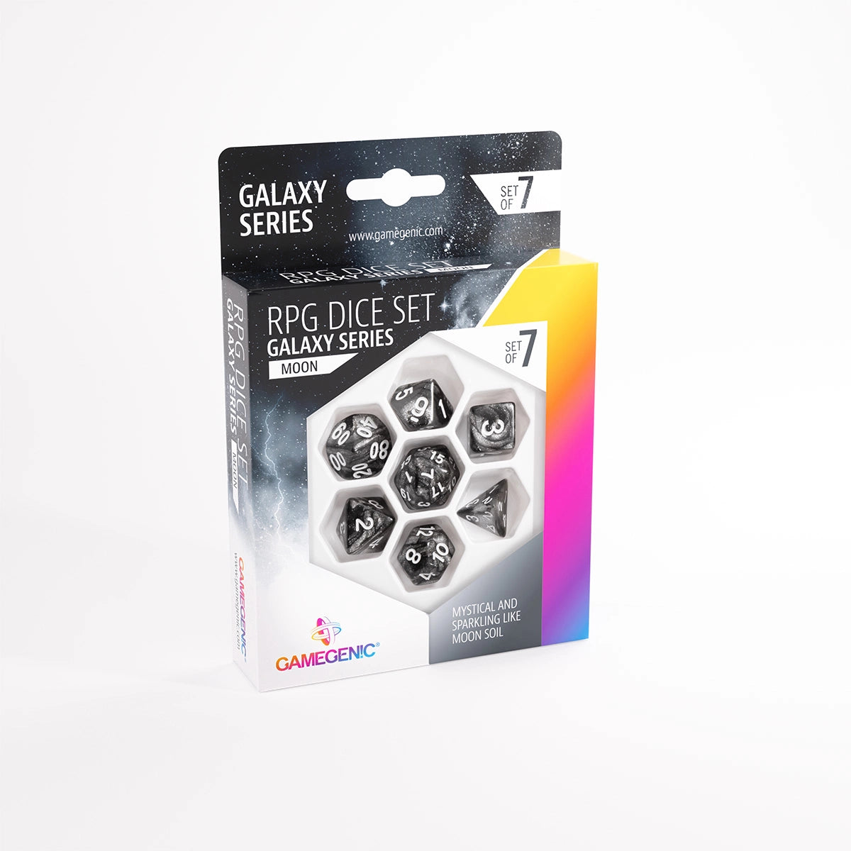 RPG DICE SET (SET OF 7) GALAXY SERIES: Moon