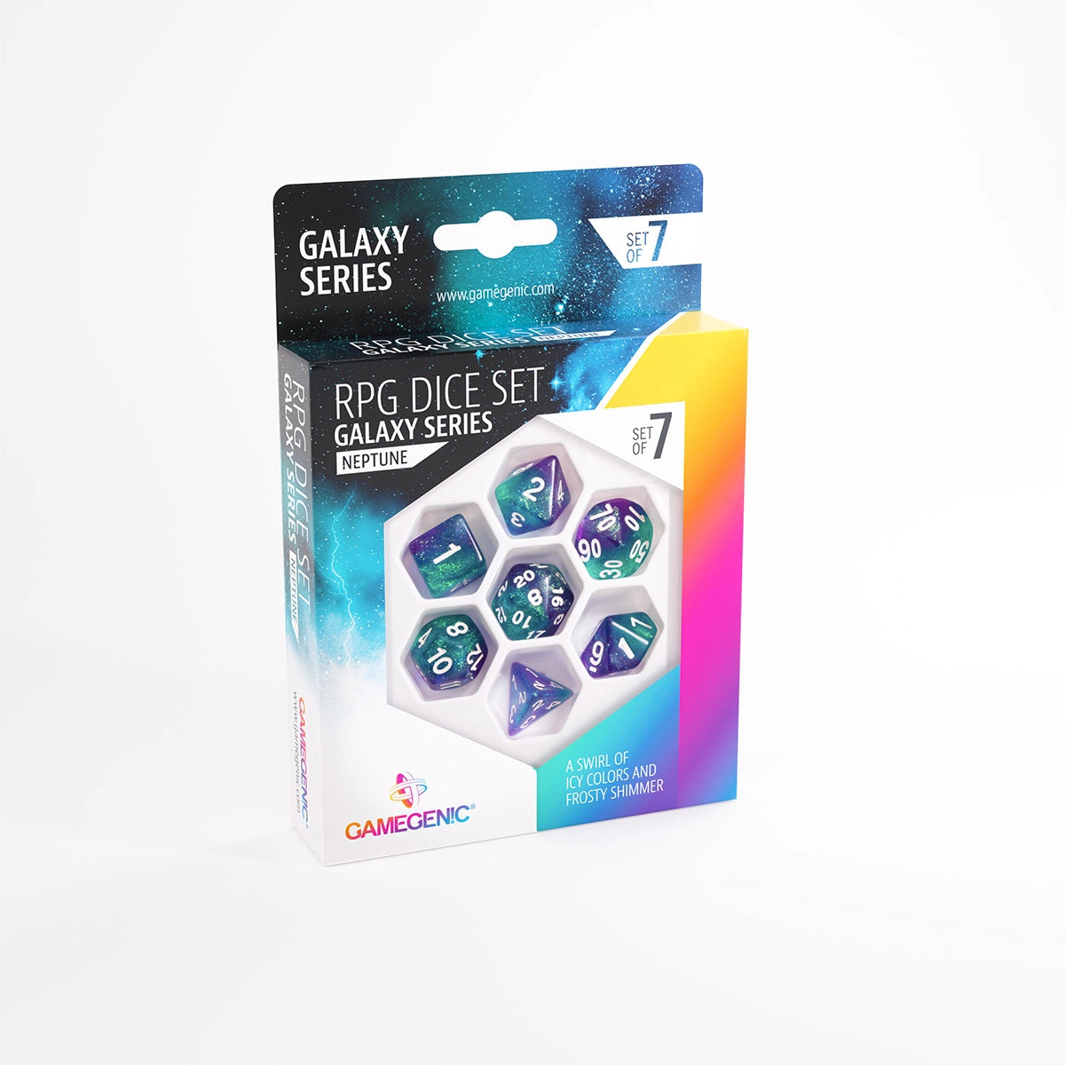 RPG DICE SET (SET OF 7) GALAXY SERIES: Neptune