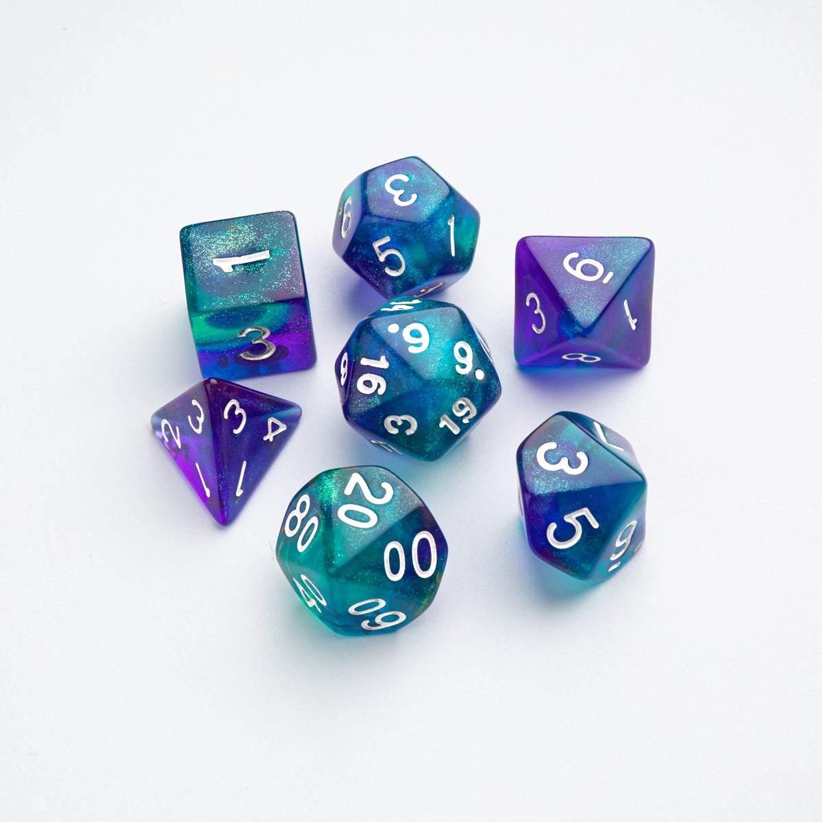 RPG DICE SET (SET OF 7) GALAXY SERIES: Neptune