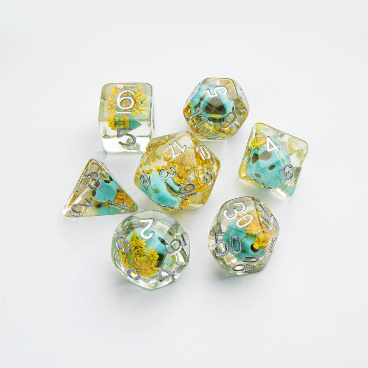 RPG DICE SET (SET OF 7) Embraced Series: Green Skull