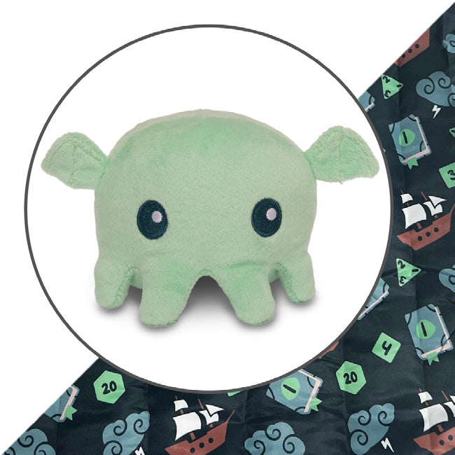 Plushie Tote Bag: Dark Green Tabletop Gaming + Mint Cthulhu