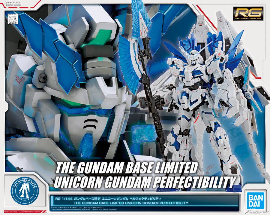 P-Bandai RG 1/144 Gundam Base Limited Unicorn Gundam