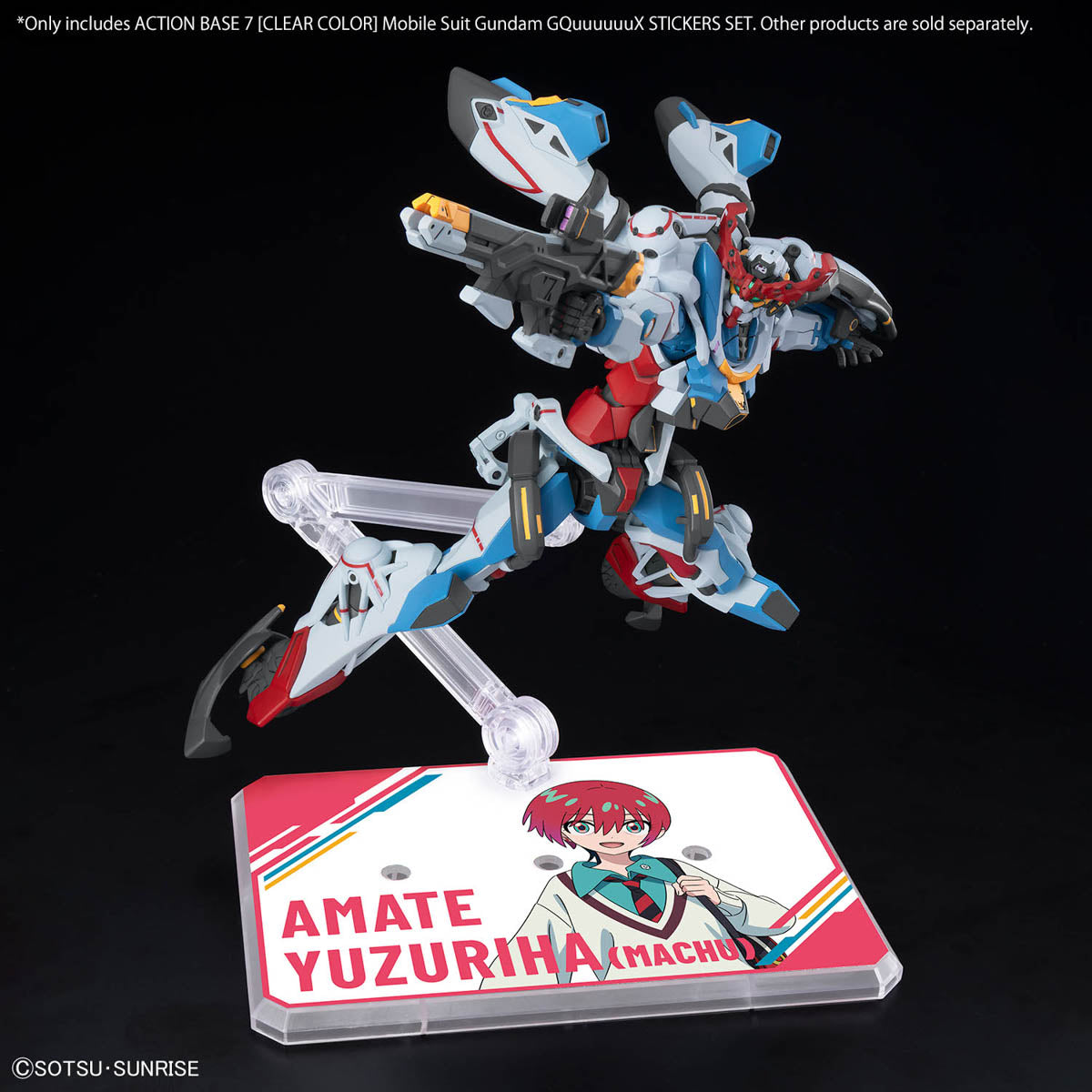 Action Base 7 - Clear with Gundam GQuuuuuuX Stickers Set