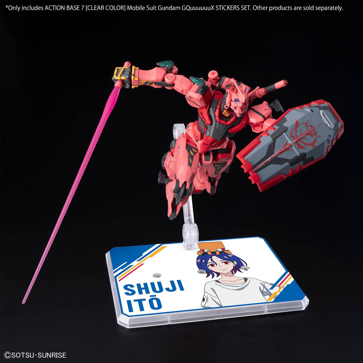 Action Base 7 - Clear with Gundam GQuuuuuuX Stickers Set