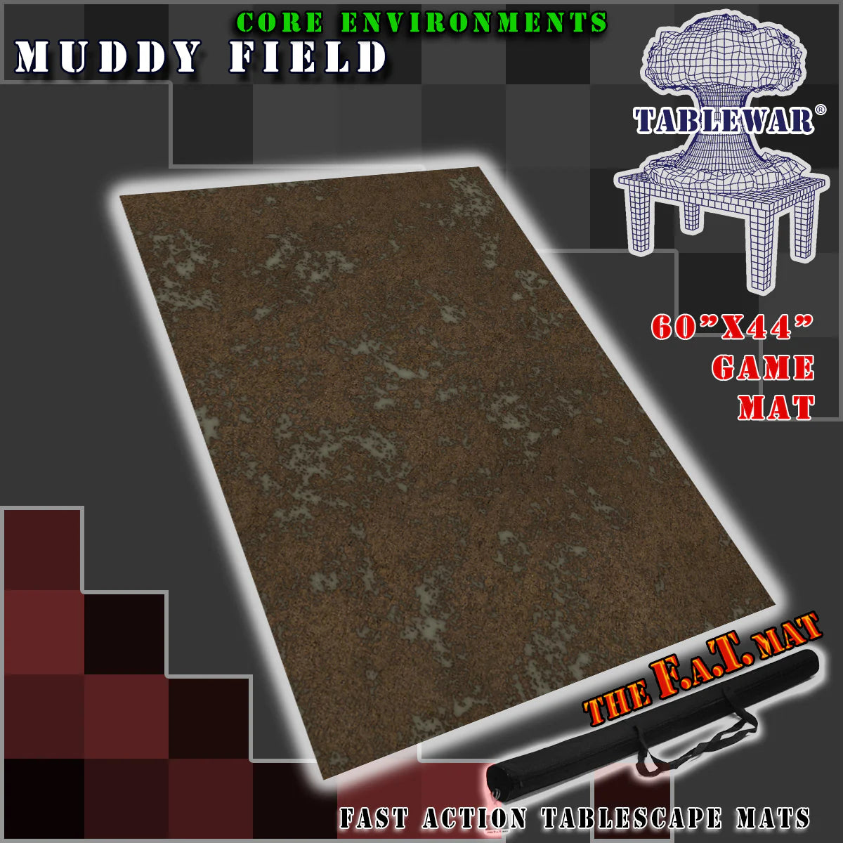 60"x44" 'Muddy Field' F.A.T. Mat