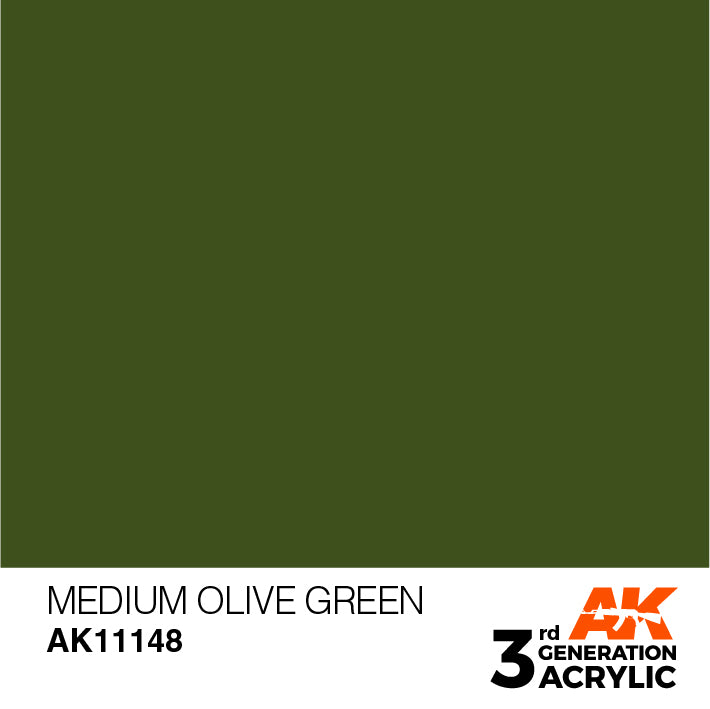AK Interactive 3rd Gen Acrylic Medium Olive Green 17ml