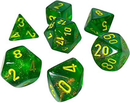 Chessex: Borealis 7Pc Maple Green/Yellow