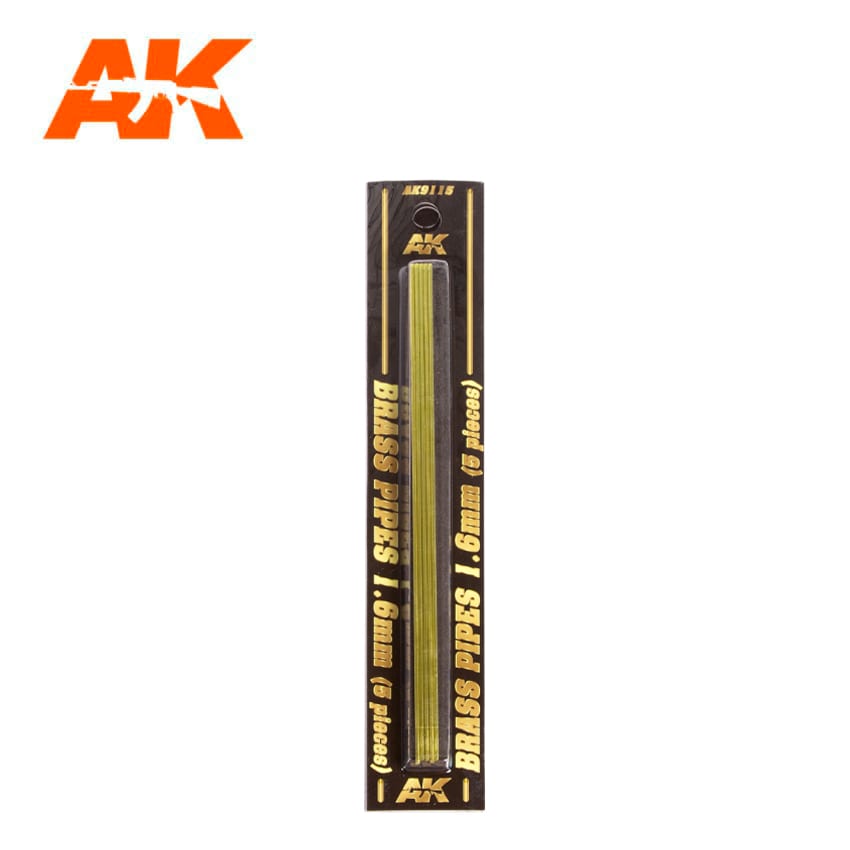 AK Interactive: Brass Pipes 1.6mm, 5 Units