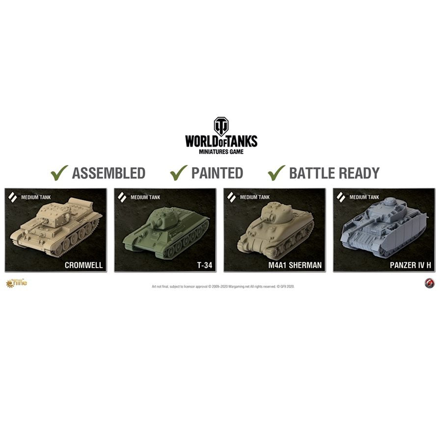 坦克世界:入门套装(Panzer IV H. M4A1 谢尔曼、T-34、克伦威尔)