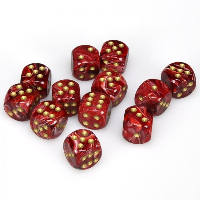 Vortex: 12D6 Burgundy / Gold Dice Set