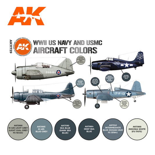 AK Interactive 3G Air - WWII US Navy & USMC Aircraft Colors Set