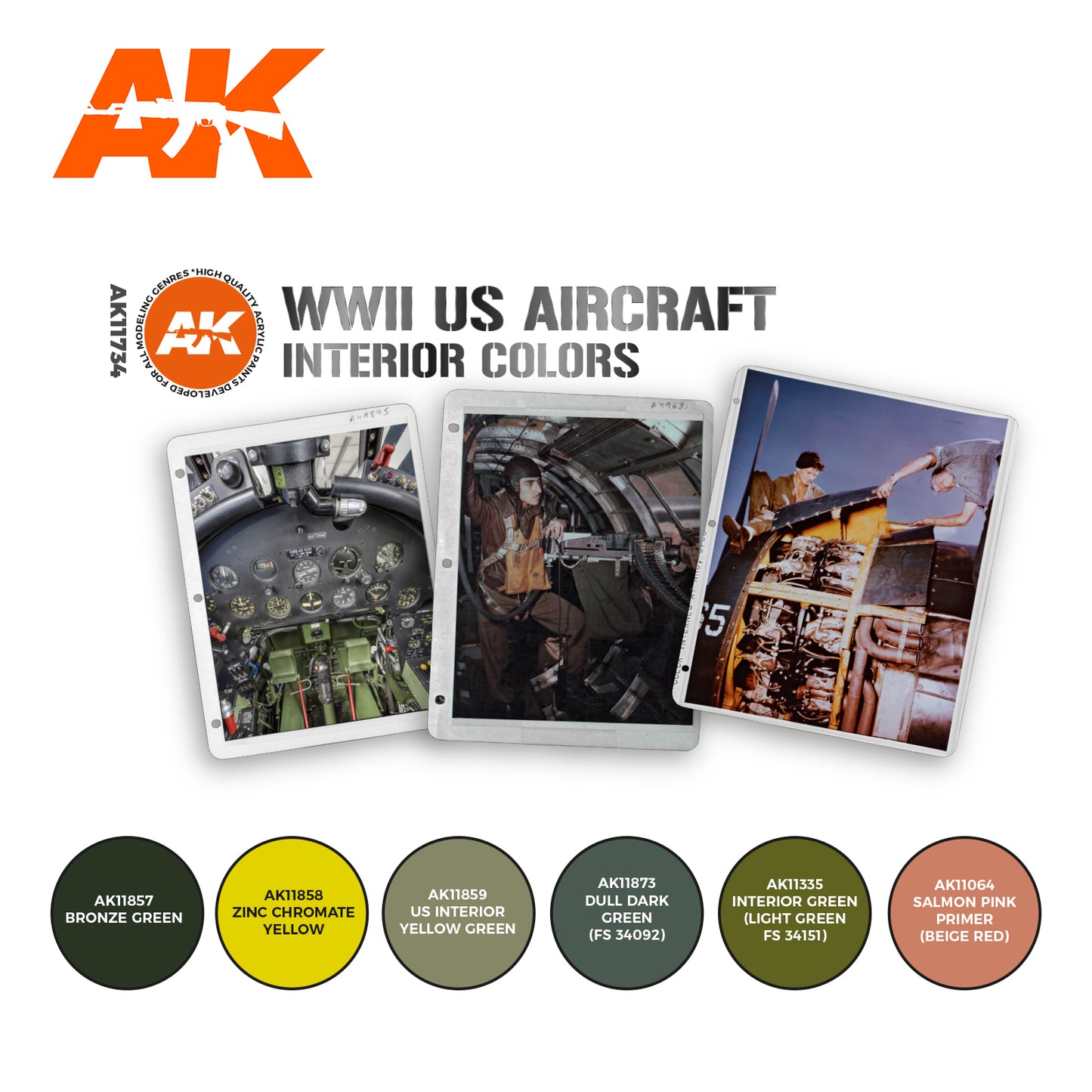 AK Interactive 3G Air - WWII US Aircraft Interior Colors Set