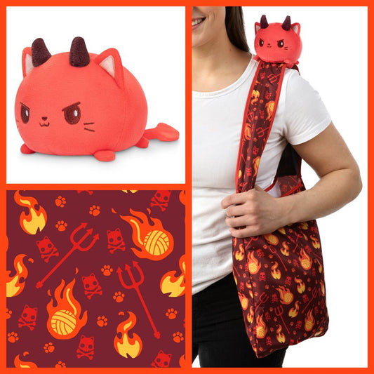 Plushie Tote Bag: Red Devil Cats + Red Devil Cat