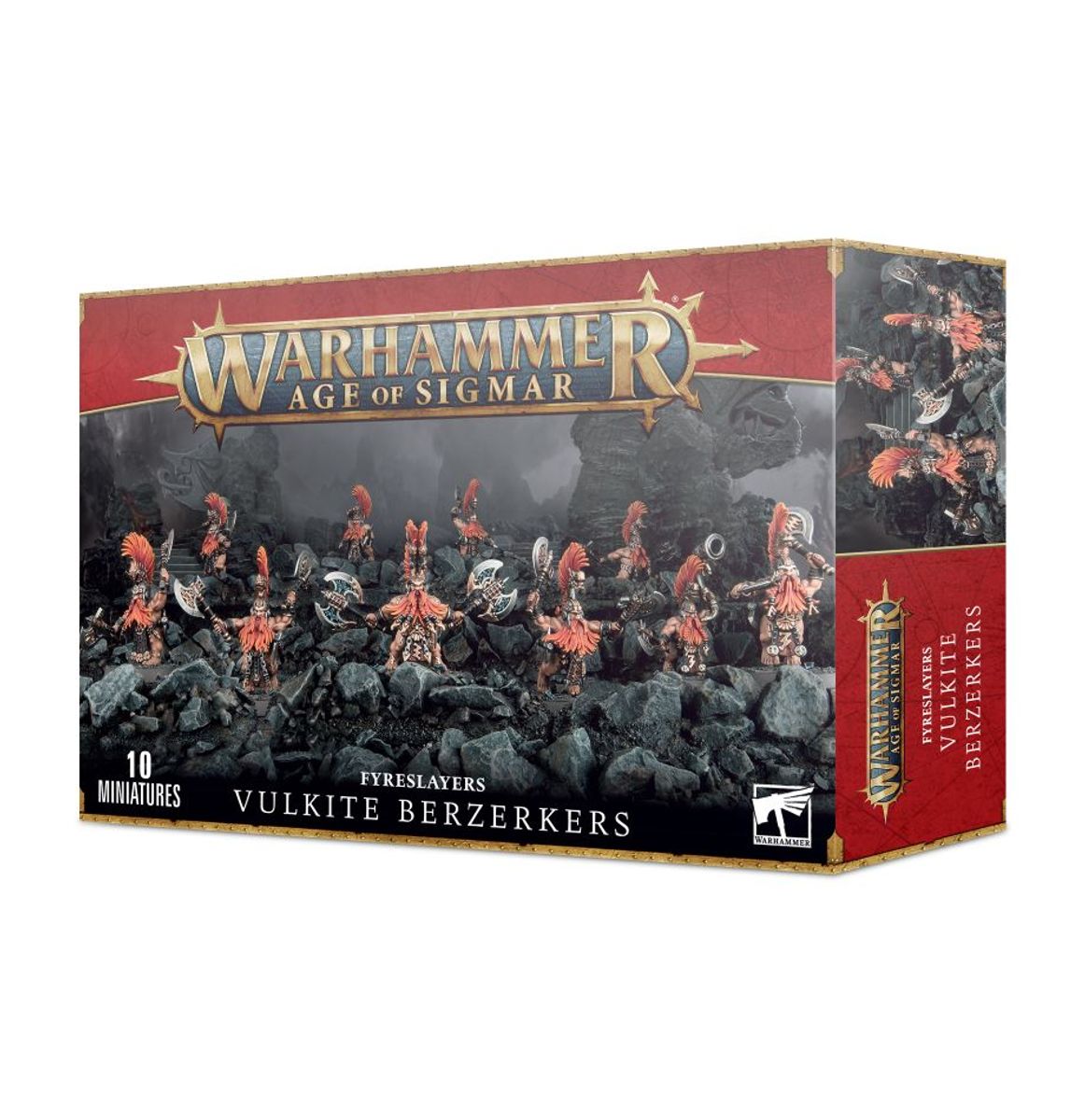 Box art for Fyreslayers - Vulkite Berzerkers, a Fyreslayers miniature set: Vulkite Berzerkers