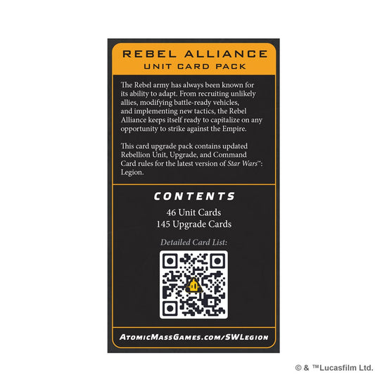 Star Wars: Legion: Rebel Alliance Unit Card Pack