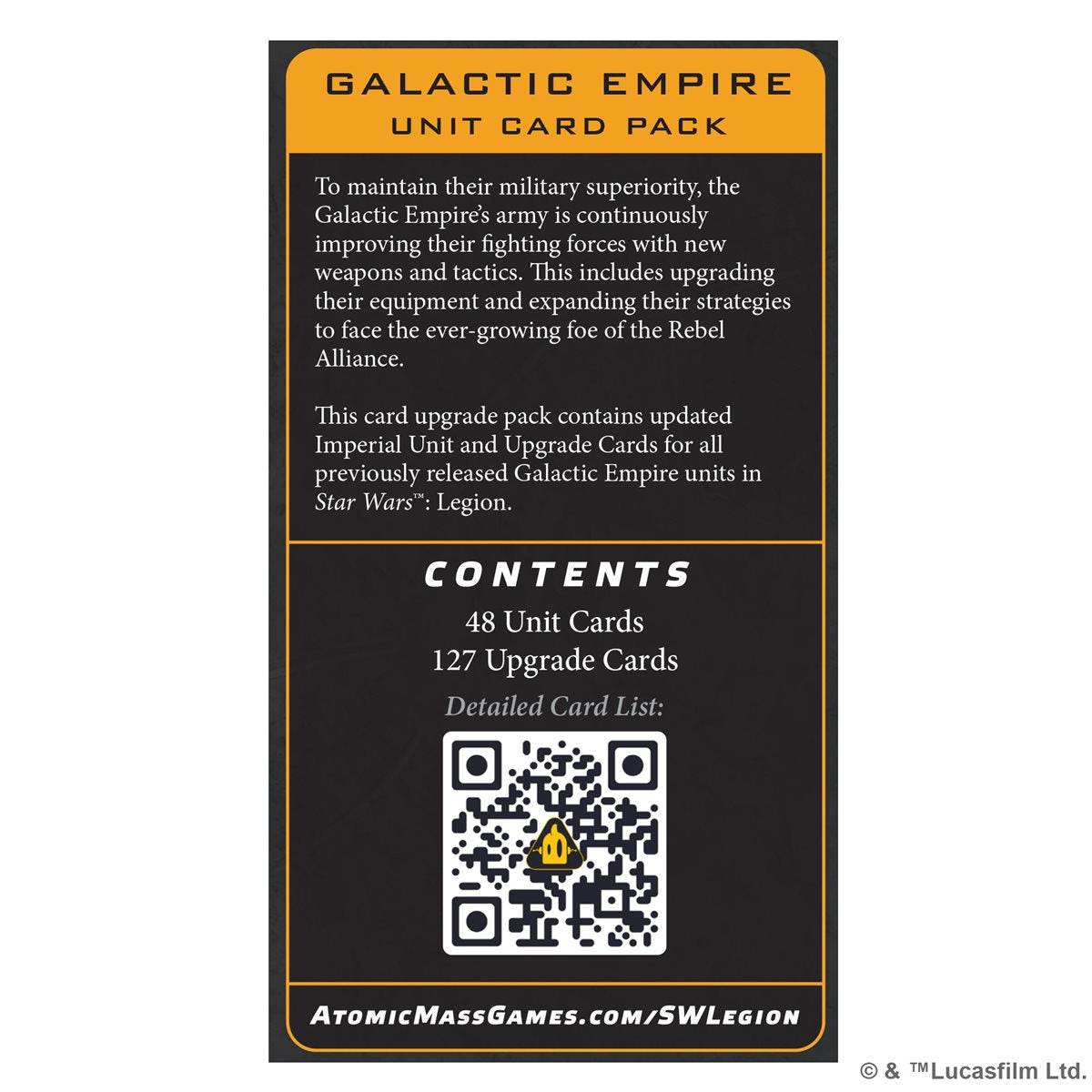 Star Wars: Legion: Galactic Empire Unit Card Pack