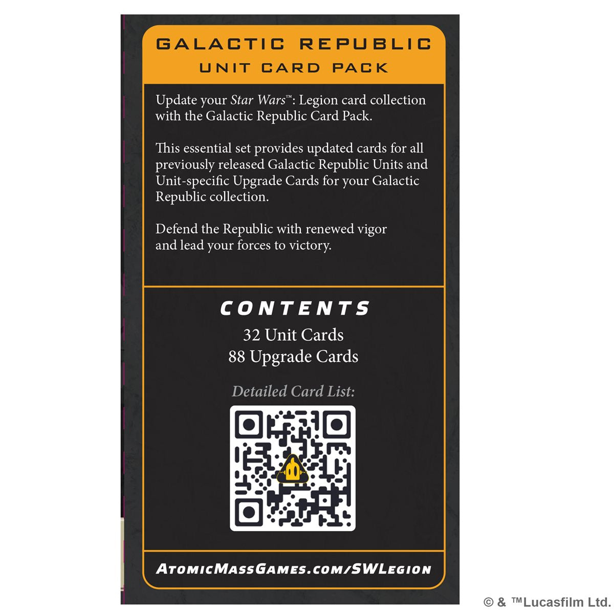 Star Wars: Legion: Galactic Republic Unit Card Pack