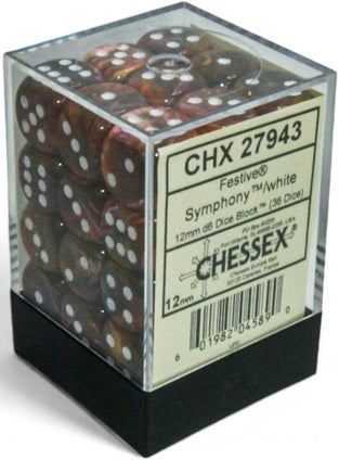Chessex: 36D6 SYMPHONY/WHITE 12MM