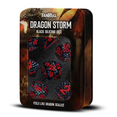 FanRoll: Dragon Storm - Black Dragon Scale Silicone 7pc Dice Set