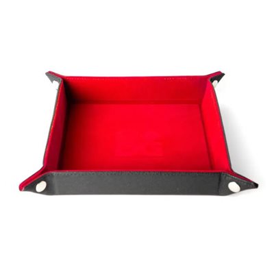 FanRoll: Leather Back Fold Up Dice Tray - Red 10"x10"