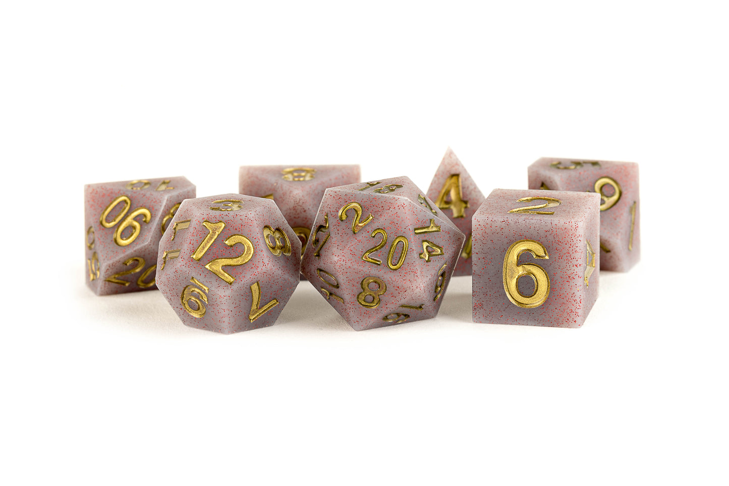 FanRoll: SILICONE 7 DICE SET - VOLCANIC SOOT 16MM