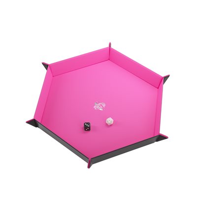 Magnetic Hexagonal Dice Tray (Black / Pink)