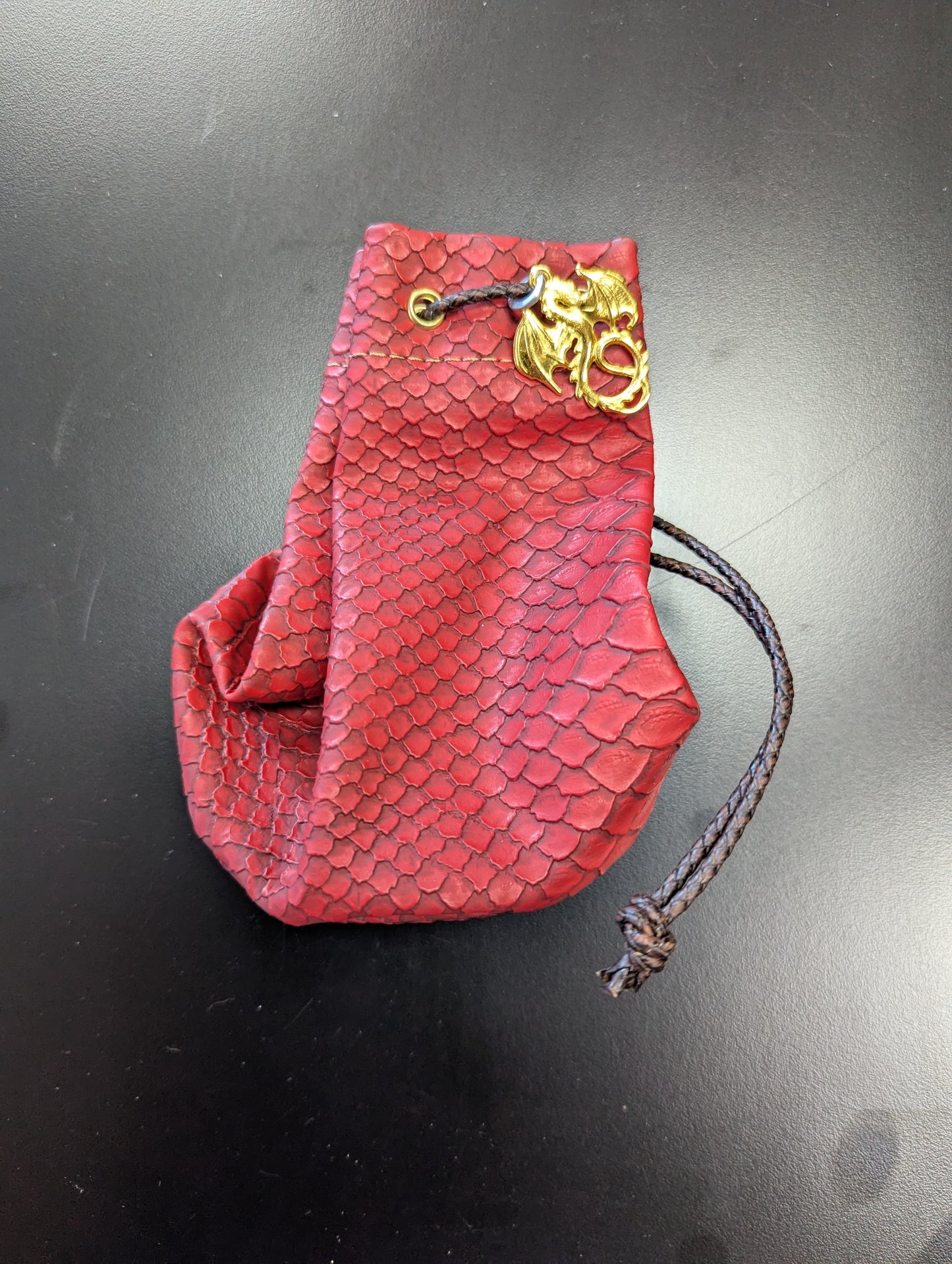 Leather Dragon Dice Bag