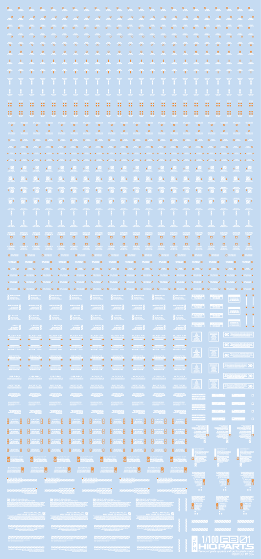 HiQ Parts 1/100 RB01 Caution Decal White & Orange (1pc)