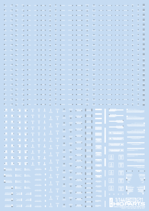 HiQ Parts 1/144 RB01 Caution Decal White & Gray (1pc)