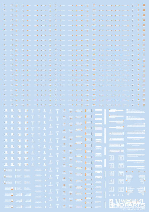 HiQ Parts 1/144 RB01 Caution Decal White & Orange (1pc)