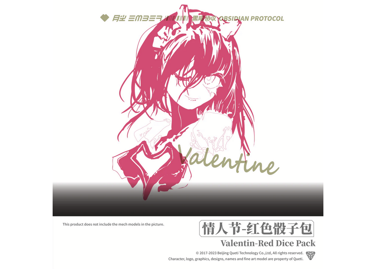 Ember: Obsidian Protocol - Valentine Red Dice Pack [Preorder][ETA: Mid - Late February]