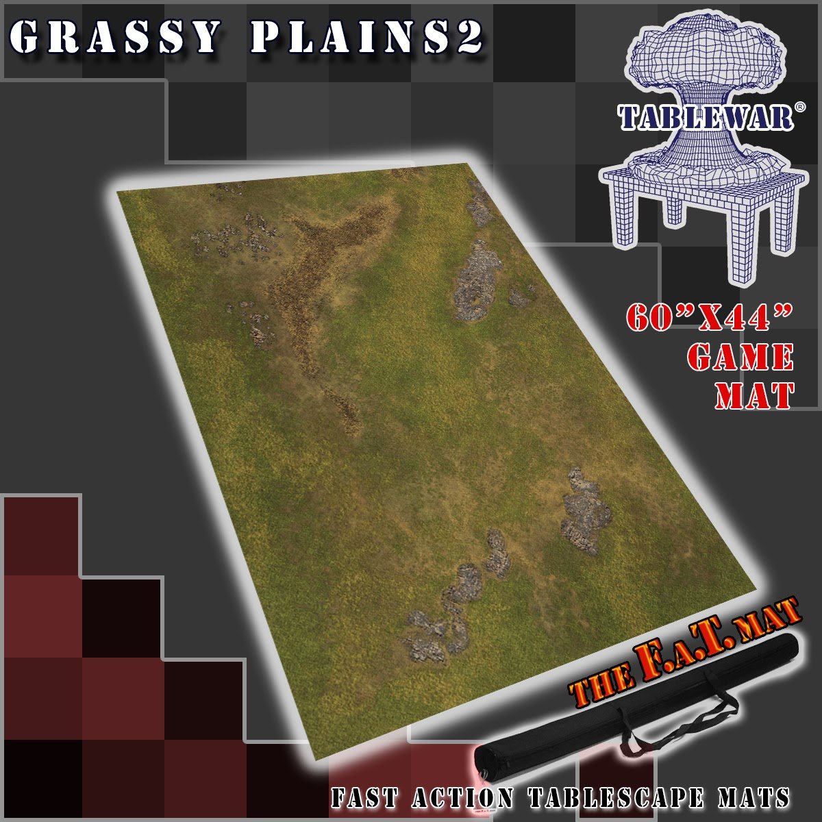 F.A.T. Mat: Grassy Plains II 60" x 44" Game Mat