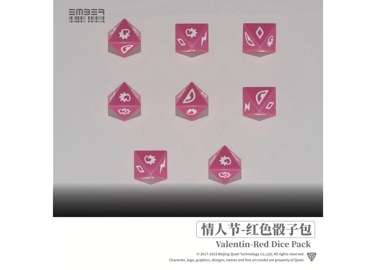 Ember: Obsidian Protocol - Valentine Red Dice Pack [Preorder][ETA: Mid - Late February]