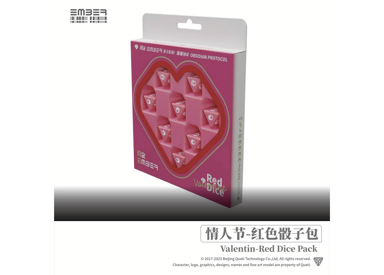 Ember: Obsidian Protocol - Valentine Red Dice Pack [Preorder][ETA: Mid - Late February]
