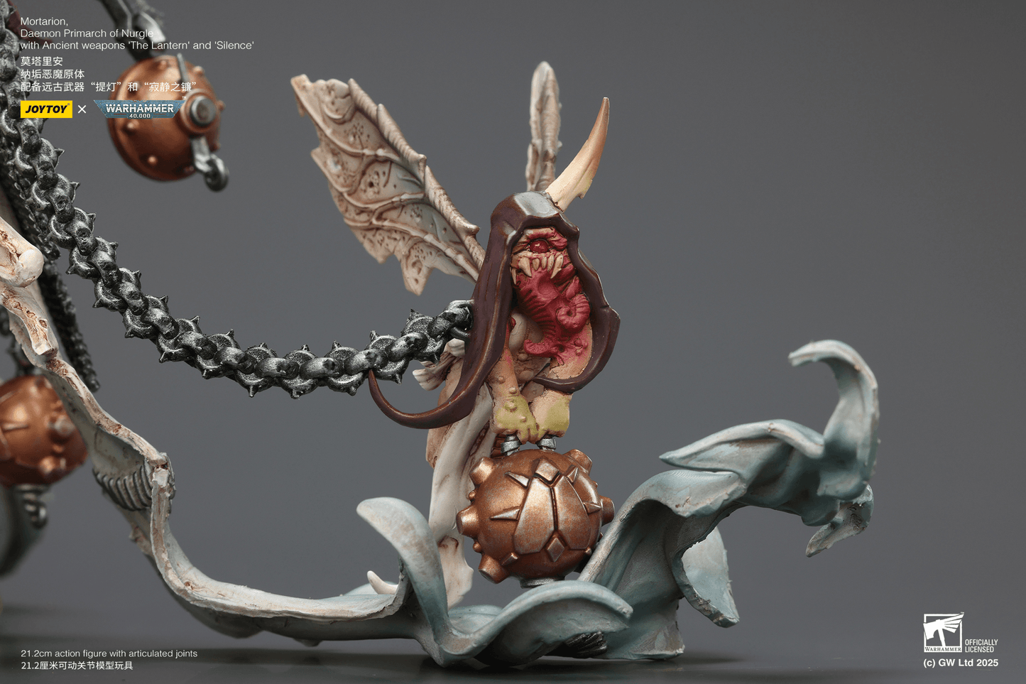 JoyToy:  Mortarion， Daemon Primarch of Nurgle with Ancient weapons‘The Lantern' and ‘Silence'