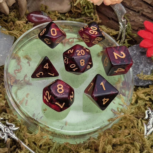 Dice Goblin: Galaxy Red and Black Dice Set