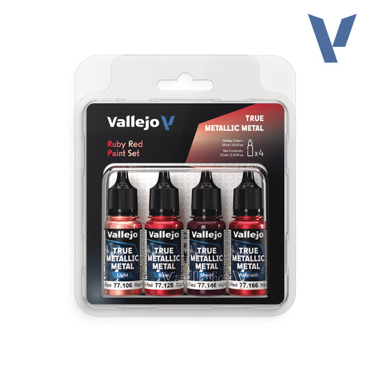 Vallejo: True Metallic Metal - Ruby Red Paint Set