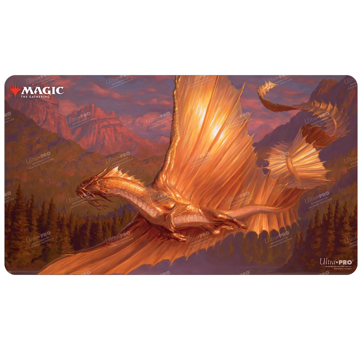 Adventures in the Forgotten Realms Adult Gold Dragon Standard Gaming Playmat for Magic: The Gathering
