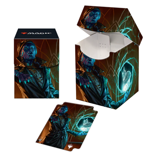 Streets of New Capenna Kamiz, Obscura Spymaster Commander 100+ Deck Box for Magic: The Gathering