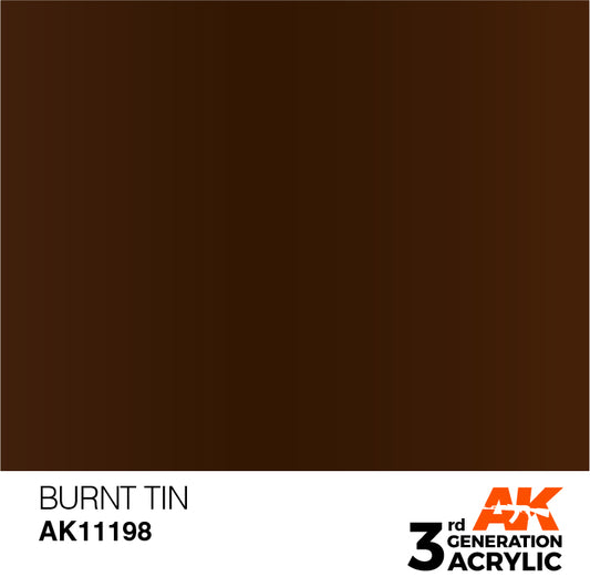 AK Interactive 3rd Gen Acrylic Burnt Tin 17ml